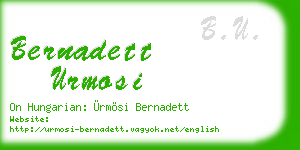 bernadett urmosi business card