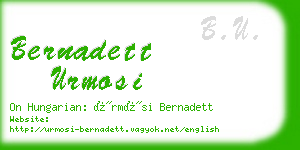 bernadett urmosi business card